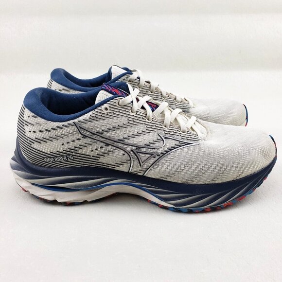Mizuno Shoes - Mizuno Wave Rider 26 Sneaker Womens 10 White Lace Up Mesh Running Walking Shoe